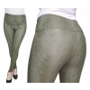 KHAKI Legginsy 3D skóra węża ekoskóra SKAJKA L/XL