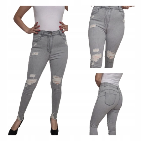 Jeansy spodnie jeans damskie rurki elastyczne PUSH UP XS-XXL