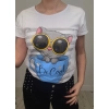 T-shirt Turecka bawełna Kotek w filiżance KOLOR BIAŁY